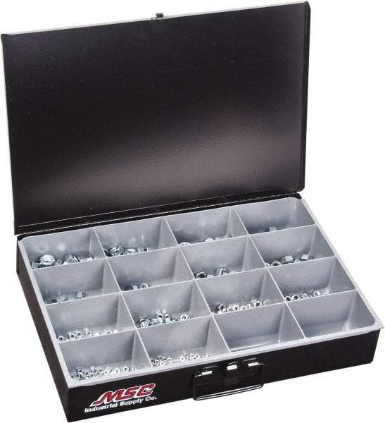 Value Collection - M4x0.7 to M16x2 Thread, 665 Piece Steel Nut Assortment - Grade 2 - Exact Tool & Supply