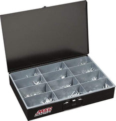 Value Collection - 1,000 Piece, 1/8 to 3/16" Hole Diam, Dome Head, Aluminum Blind Rivet Assortment - 1/8 to 5/8" Length, Steel Mandrel - Exact Tool & Supply