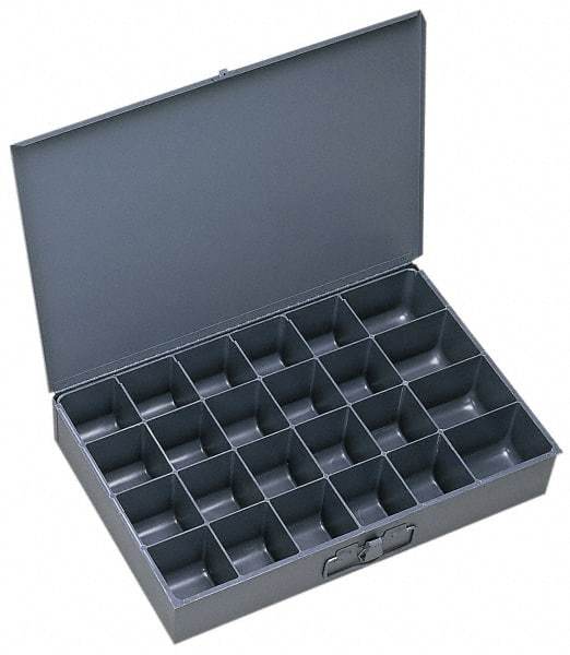 Durham - 1 Drawer, 24 Compartment, Small Parts Assortment Storage Drawer - 12" Deep x 18-1/2" Wide - Exact Tool & Supply