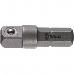 Wera - Socket Adapters & Universal Joints Type: Square-Drive to Hex Bit Adapter Male Size: 1/4 - Exact Tool & Supply