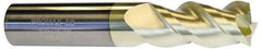 ProMax - 3/4", 2-1/2" LOC, 3/4" Shank Diam, 5" OAL, 3 Flute, Solid Carbide Square End Mill - Single End, ZrN Finish, Spiral Flute, 40° Helix, Centercutting, Right Hand Cut, Right Hand Flute, Series 109 - Exact Tool & Supply