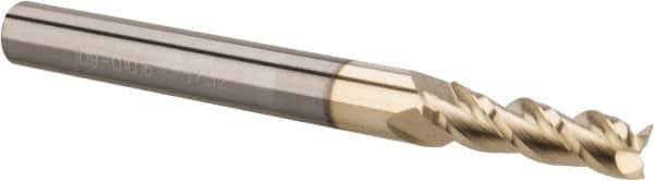 ProMax - 5/32", 1/2" LOC, 3/16" Shank Diam, 2" OAL, 3 Flute, Solid Carbide Square End Mill - Single End, ZrN Finish, Spiral Flute, 40° Helix, Right Hand Cut, Right Hand Flute, Series 109 - Exact Tool & Supply