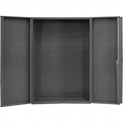 Durham - Locking Storage Cabinet - Steel, 48" Wide x 25" Deep x 72" High, Gray - Exact Tool & Supply
