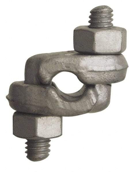 CM - 3/8" Wire Rope Double Saddle Clip - Forged Steel, Galvanized - Exact Tool & Supply