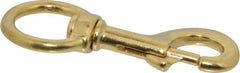 Value Collection - 4-3/4" Long Oval Swivel Eye Bolt Snap - Solid Brass with 1/2" Snap Opening - Exact Tool & Supply