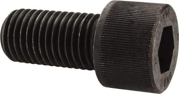 Unbrako - 1-8 UNC Hex Socket Drive, Socket Cap Screw - Alloy Steel, Black Oxide Finish, 2" Length Under Head - Exact Tool & Supply