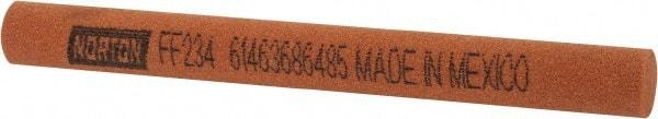 Norton - 4" Long x 3/8" Diam x 3/8" Thick, Aluminum Oxide Sharpening Stone - Round, Fine Grade - Exact Tool & Supply