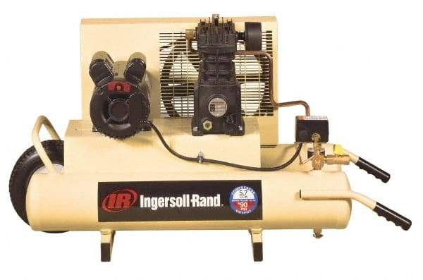 Ingersoll-Rand - 3 hp, 8 Gal Stationary Electric TWIN Screw Air Compressor - Single Phase, 135 Max psi, 11.3 CFM, 230 Volt - Exact Tool & Supply