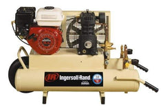 Ingersoll-Rand - 5.5 HP Stationary Gas Air Compressor - Honda Engine, Horizontal Configuration, Twin 8 Gallon, 11.8 CFM, 135 Max psi - Exact Tool & Supply