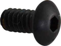 Unbrako - #4-40 UNC Hex Socket Drive, Button Screw - Alloy Steel, Black Oxide Finish, 1/4" Length Under Head - Exact Tool & Supply