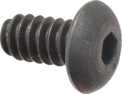 Unbrako - #6-32 UNC Hex Socket Drive, Button Screw - Alloy Steel, Black Oxide Finish, 1/4" Length Under Head - Exact Tool & Supply