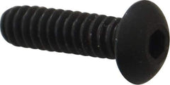 Unbrako - #6-32 UNC Hex Socket Drive, Button Screw - Alloy Steel, Black Oxide Finish, 1/2" Length Under Head - Exact Tool & Supply