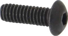 Unbrako - #8-32 UNC Hex Socket Drive, Button Screw - Alloy Steel, Black Oxide Finish, 1/2" Length Under Head - Exact Tool & Supply