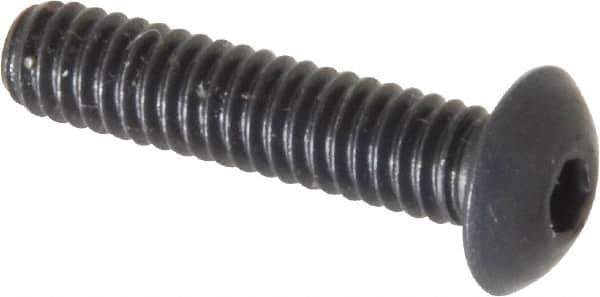 Unbrako - #8-32 UNC Hex Socket Drive, Button Screw - Alloy Steel, Black Oxide Finish, 3/4" Length Under Head - Exact Tool & Supply