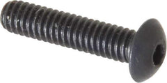 Unbrako - #8-32 UNC Hex Socket Drive, Button Screw - Alloy Steel, Black Oxide Finish, 3/4" Length Under Head - Exact Tool & Supply