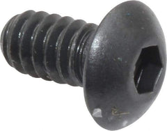 Unbrako - #10-24 UNC Hex Socket Drive, Button Screw - Alloy Steel, Black Oxide Finish, 3/8" Length Under Head - Exact Tool & Supply