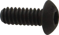 Unbrako - #10-24 UNC Hex Socket Drive, Button Screw - Alloy Steel, Black Oxide Finish, 1/2" Length Under Head - Exact Tool & Supply
