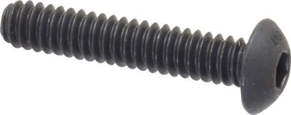 Unbrako - #10-24 UNC Hex Socket Drive, Button Screw - Alloy Steel, Black Oxide Finish, 1" Length Under Head - Exact Tool & Supply