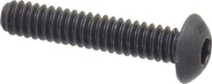 Unbrako - #10-24 UNC Hex Socket Drive, Button Screw - Alloy Steel, Black Oxide Finish, 1" Length Under Head - Exact Tool & Supply