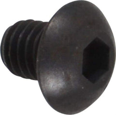 Unbrako - #10-32 UNF Hex Socket Drive, Button Screw - Alloy Steel, Black Oxide Finish, 1/4" Length Under Head - Exact Tool & Supply