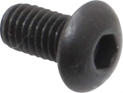 Unbrako - #10-32 UNF Hex Socket Drive, Button Screw - Alloy Steel, Black Oxide Finish, 3/8" Length Under Head - Exact Tool & Supply