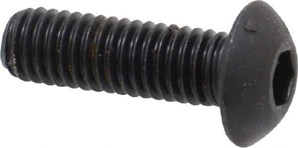 Unbrako - #10-32 UNF Hex Socket Drive, Button Screw - Alloy Steel, Black Oxide Finish, 5/8" Length Under Head - Exact Tool & Supply
