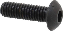 Unbrako - #10-32 UNF Hex Socket Drive, Button Screw - Alloy Steel, Black Oxide Finish, 5/8" Length Under Head - Exact Tool & Supply