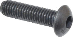 Unbrako - #10-32 UNF Hex Socket Drive, Button Screw - Alloy Steel, Black Oxide Finish, 3/4" Length Under Head - Exact Tool & Supply