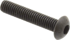 Unbrako - #10-32 UNF Hex Socket Drive, Button Screw - Alloy Steel, Black Oxide Finish, 1" Length Under Head - Exact Tool & Supply