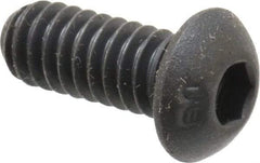 Unbrako - 1/4-20 UNC Hex Socket Drive, Button Screw - Alloy Steel, Black Oxide Finish, 5/8" Length Under Head - Exact Tool & Supply