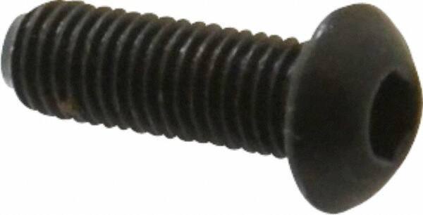 Unbrako - 1/4-28 UNF Hex Socket Drive, Button Screw - Alloy Steel, Black Oxide Finish, 3/4" Length Under Head - Exact Tool & Supply