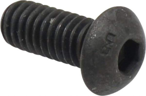 Unbrako - 5/16-18 UNC Hex Socket Drive, Button Screw - Alloy Steel, Black Oxide Finish, 3/4" Length Under Head - Exact Tool & Supply