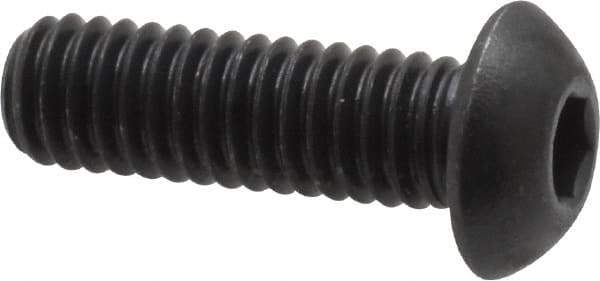Unbrako - 5/16-18 UNC Hex Socket Drive, Button Screw - Alloy Steel, Black Oxide Finish, 1" Length Under Head - Exact Tool & Supply