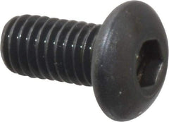 Unbrako - M3x0.50 Metric Coarse Hex Socket Drive, Button Screw - Alloy Steel, Black Oxide Finish, 6mm Length Under Head - Exact Tool & Supply