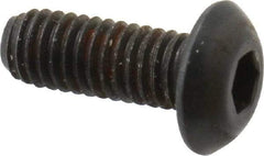 Unbrako - M3x0.50 Metric Coarse Hex Socket Drive, Button Screw - Alloy Steel, Black Oxide Finish, 8mm Length Under Head - Exact Tool & Supply