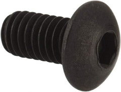 Unbrako - M4x0.70 Metric Coarse Hex Socket Drive, Button Screw - Alloy Steel, Black Oxide Finish, 8mm Length Under Head - Exact Tool & Supply