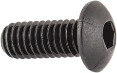 Unbrako - M4x0.70 Metric Coarse Hex Socket Drive, Button Screw - Alloy Steel, Black Oxide Finish, 10mm Length Under Head - Exact Tool & Supply