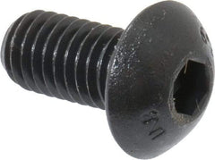 Unbrako - M5x0.80 Metric Coarse Hex Socket Drive, Button Screw - Alloy Steel, Black Oxide Finish, 10mm Length Under Head - Exact Tool & Supply