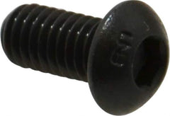 Unbrako - M6x1.00 Metric Coarse Hex Socket Drive, Button Screw - Alloy Steel, Black Oxide Finish, 12mm Length Under Head - Exact Tool & Supply