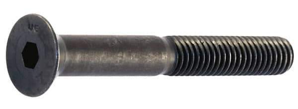Unbrako - M8x1.25 Metric Coarse Hex Socket Drive, 90 to 92° Flat Screw - Grade 12.9 Alloy Steel, Black Oxide Finish, 20mm OAL - Exact Tool & Supply