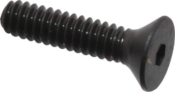 Unbrako - #4-40 UNC Hex Socket Drive, 82° Flat Screw - Alloy Steel, Black Oxide Finish, 1/2" OAL - Exact Tool & Supply