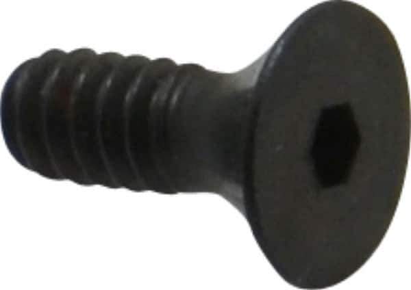 Unbrako - #6-32 UNC Hex Socket Drive, 82° Flat Screw - Alloy Steel, Black Oxide Finish, 3/8" OAL - Exact Tool & Supply