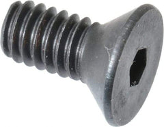Unbrako - #8-32 UNC Hex Socket Drive, 82° Flat Screw - Alloy Steel, Black Oxide Finish, 3/8" OAL - Exact Tool & Supply
