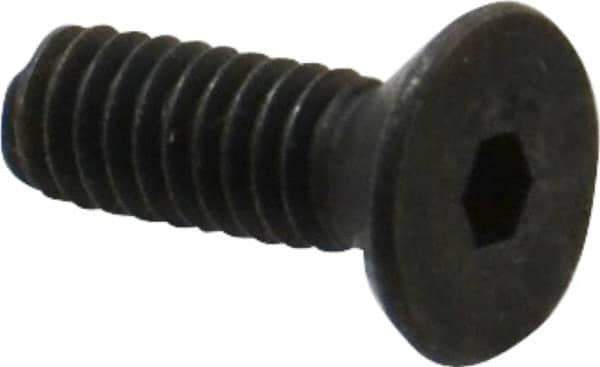 Unbrako - #8-32 UNC Hex Socket Drive, 82° Flat Screw - Alloy Steel, Black Oxide Finish, 1/2" OAL - Exact Tool & Supply