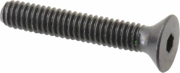 Unbrako - #8-32 UNC Hex Socket Drive, 82° Flat Screw - Alloy Steel, Black Oxide Finish, 1" OAL - Exact Tool & Supply