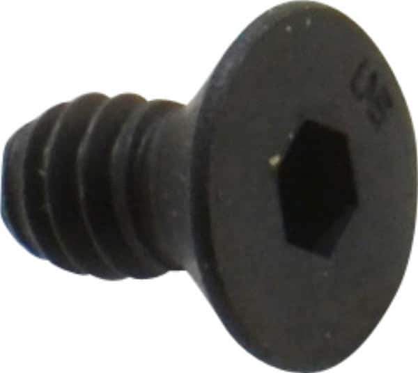 Unbrako - #10-24 UNC Hex Socket Drive, 82° Flat Screw - Alloy Steel, Black Oxide Finish, 3/8" OAL - Exact Tool & Supply