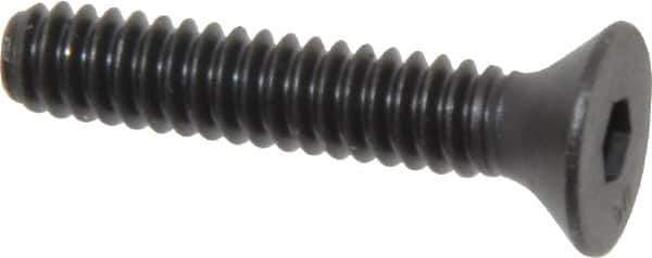 Unbrako - #10-24 UNC Hex Socket Drive, 82° Flat Screw - Alloy Steel, Black Oxide Finish, 1" OAL - Exact Tool & Supply