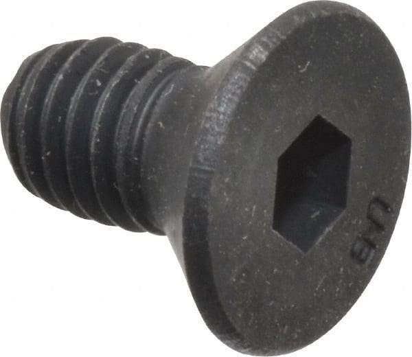 Unbrako - #10-32 UNF Hex Socket Drive, 82° Flat Screw - Alloy Steel, Black Oxide Finish, 3/8" OAL - Exact Tool & Supply