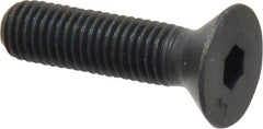 Unbrako - 1/4-28 UNF Hex Socket Drive, 82° Flat Screw - Alloy Steel, Black Oxide Finish, 1" OAL - Exact Tool & Supply