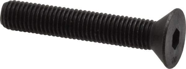 Unbrako - 1/4-28 UNF Hex Socket Drive, 82° Flat Screw - Alloy Steel, Black Oxide Finish, 1-1/2" OAL - Exact Tool & Supply